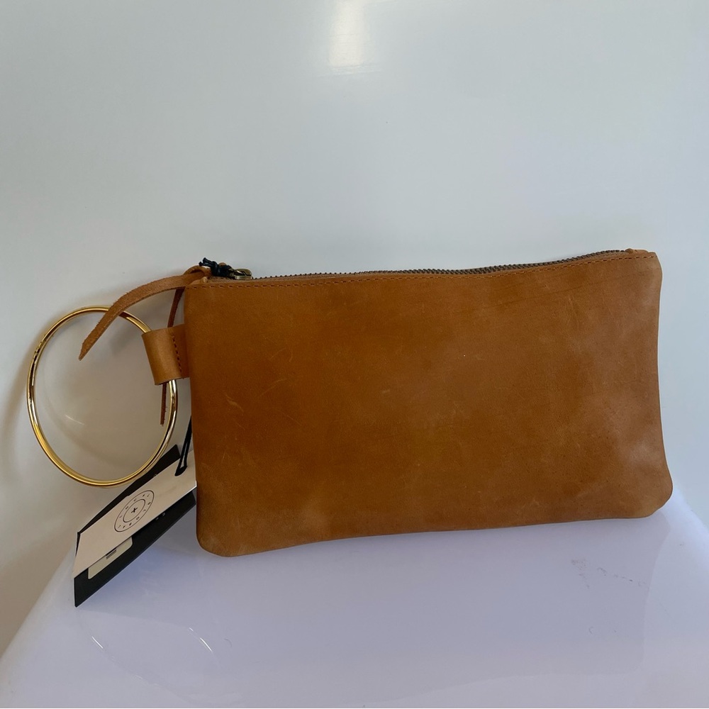 ABLE Fozi Wristlet Conac Suede Clutch with Gold Ring - Picture 5 of 7